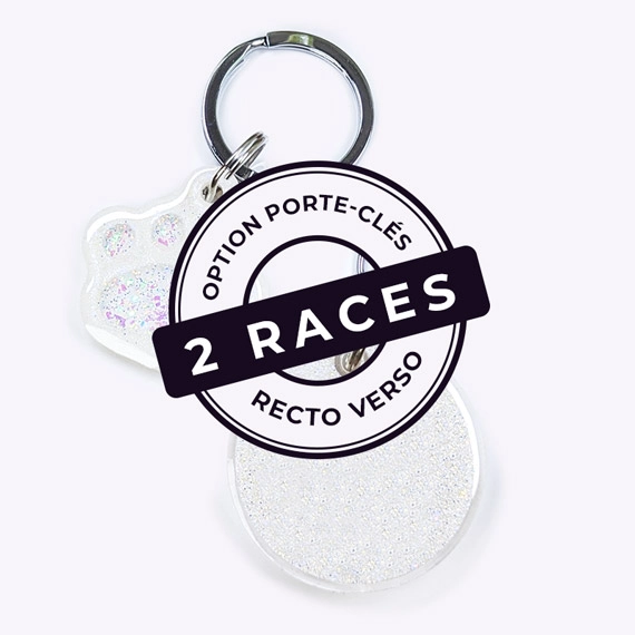 Option double animal pour porte-clés des races / recto verso